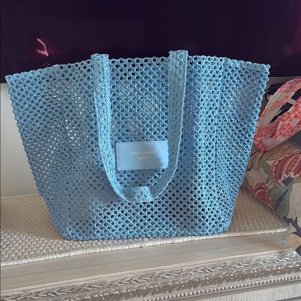 Dolce & Gabbana Blue Tote Bag with Playful Design